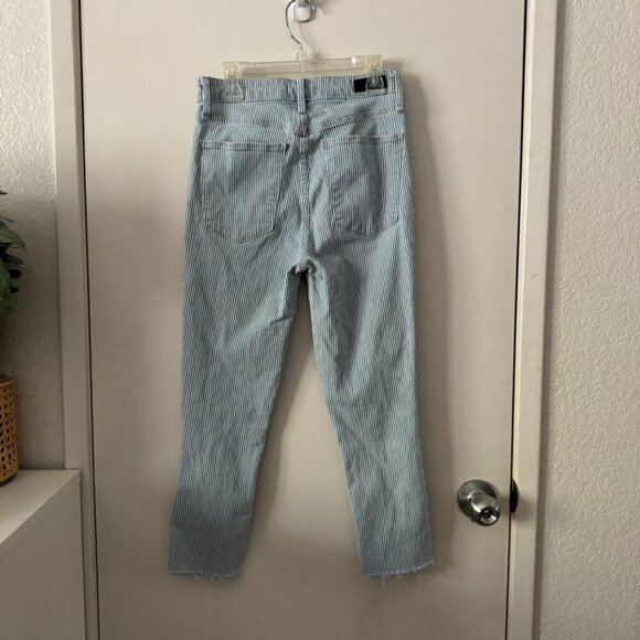 🦋 ABERCROMBIE & FITCH Blue Stripe Crop Jeans Size 26 - Picture 5 of 5